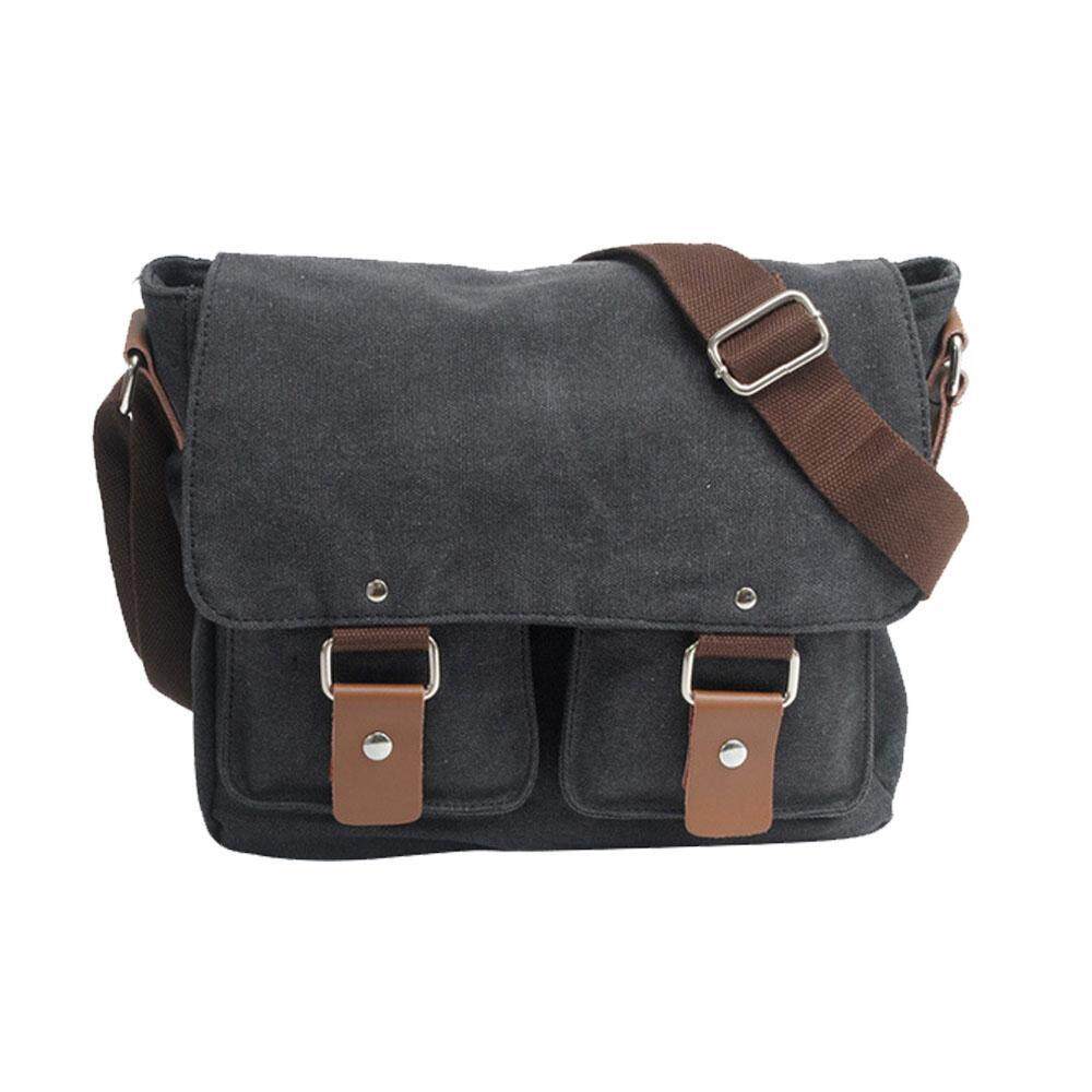 Niceeshop DSLR SLR Tas Kamera, abu-abu Digital Perekam Video Fotografi Kanvas Ransel Selempang Pelindung Ransel Tahan Air Bahu Messenger dengan Tahan Guncangan Insert untuk Sony Canon Nikon Olympus Pentax (HITAM)
