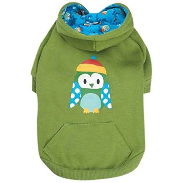 Kasual Canine Poliester/Katun Kutub Utara Pals Anjing Hoodie, Xx-kecil, Burung Hantu-Internasional