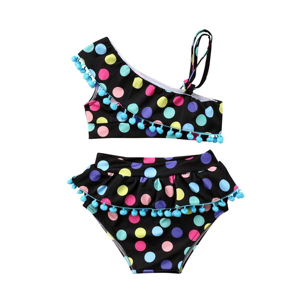 Bintang 1 PC/2 Pcs/set Gadis Baju Renang Polkadot Jumpsuit atau Dada Bungkus Plastik & Rok Renang Liburan Pakaian Pantai Hadiah