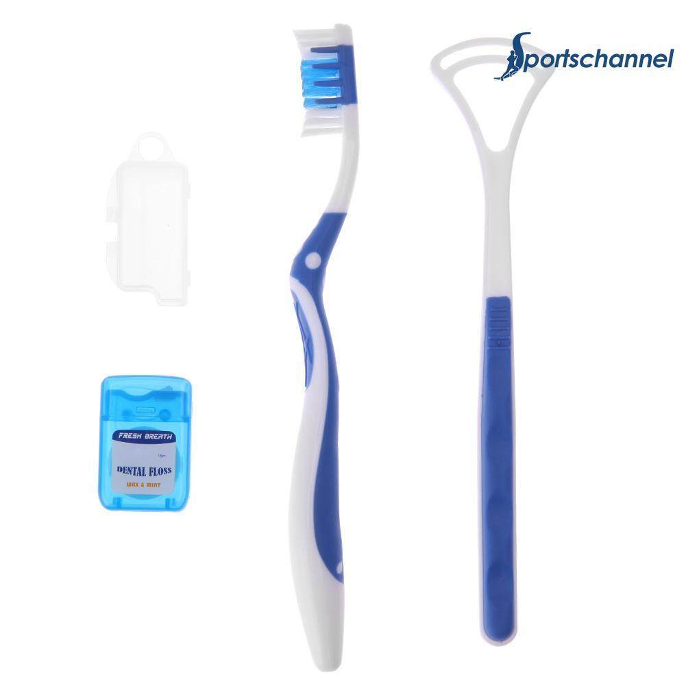 4 Pcs/set Sikat Gigi Lidah Scraper Pembersih Dental Floss Interdental Sikat-Internasional