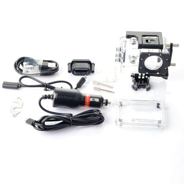 Original Waterproof Case + Car Charger For Sports Camera SJCAM SJ4000 SJ4000 WIFI SJ4000 Plus On Motorcycle - intl