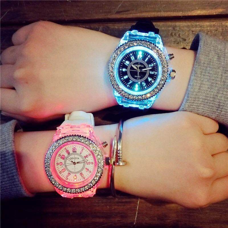 Women Men Fashion Lovers Quartz Watch Rhinestone Luminous Unisex Student Couple Watch A Pair(2Pcs) Malaysia