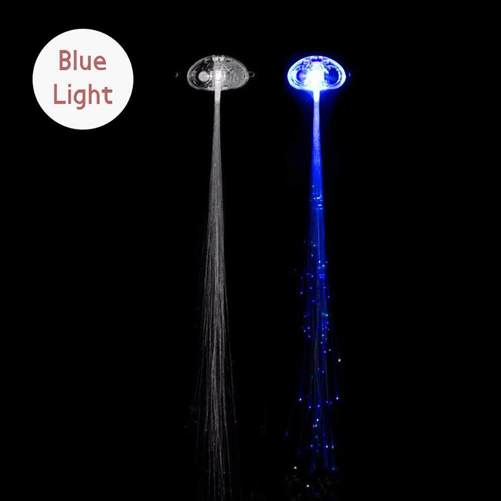ZongHAX LED Lights Hair, Light-Up Fiber Optic LED Hair Barrettes Party Favors For Party, Bar Dancing Hairpin, Hair Clip, Multicolor Flash Barrettes Clip Braid (Blue) - intl