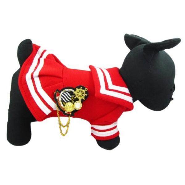 Alfie Couture Desainer Pet Pakaian-Fran Baju Pelaut-Warna: Merah Ukuran: S
