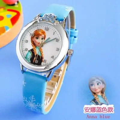 1x Cartoon Children Watch Princess Watches Fashion Cute Casual Watch Girl Kids Student Leather quartz Wrist Watches - intl