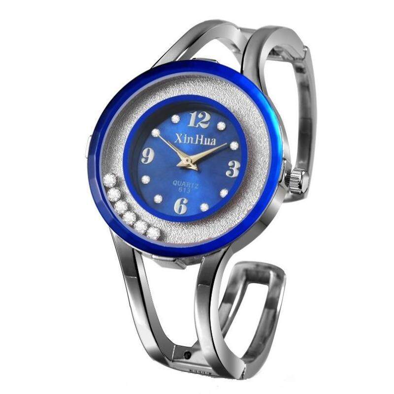 Xinhua 370 Woman Fashion Stainless Steel Quartz Wrist Watch(Dark Blue) Malaysia