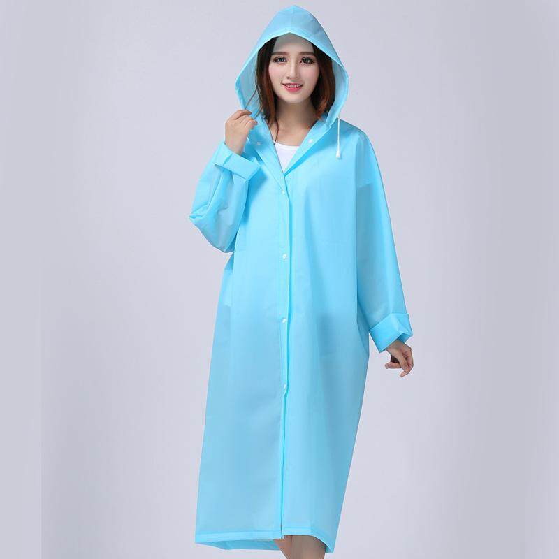 Panda Online Modis Wanita Eva Tebal Transparan Raincoat Poncho Portabel Ringan