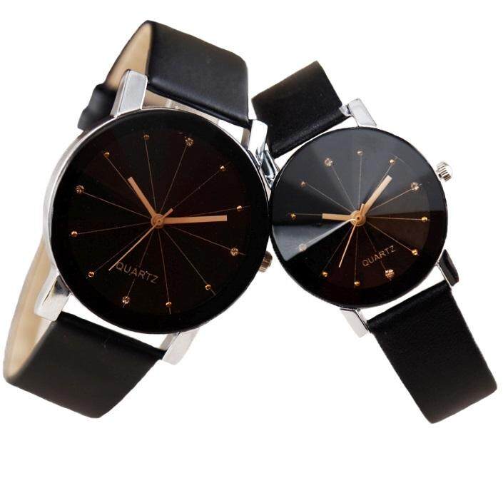 SoKaNo Trendz C01 Fashion Couple Watch- Black