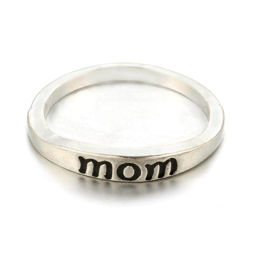 Simpel dan Modis Cincin dengan Huruf Ibu Cinta Menyajikan Hadiah untuk Hari Ibu Aksesoris Cincin Wanita- internasional