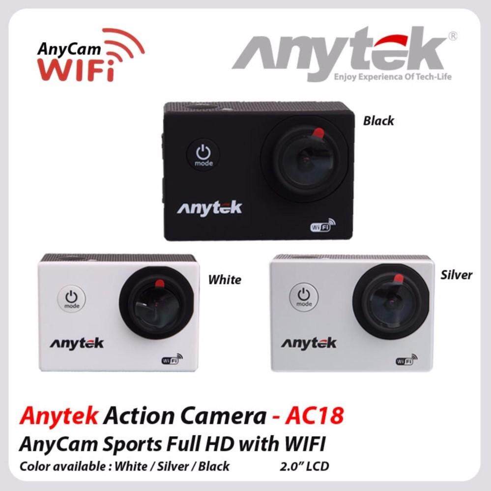 ANYTEK 4K AnyCam Car DVR AC-18 3-in-1 Full HD Action Camera, Camera and DVR Function + 2 Free Gift (White)