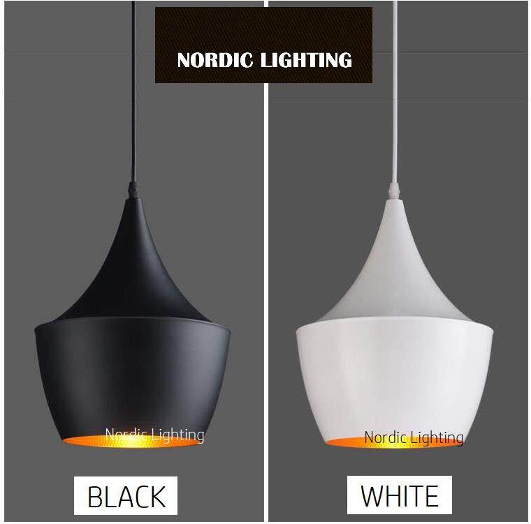 Type B Industrial Designer Decorative White / Black Cover With Gold Inner Loft Pendant Light Nordic Lighting Modern Ceiling Light Pendant Light (ND-TOM DIXON-B)