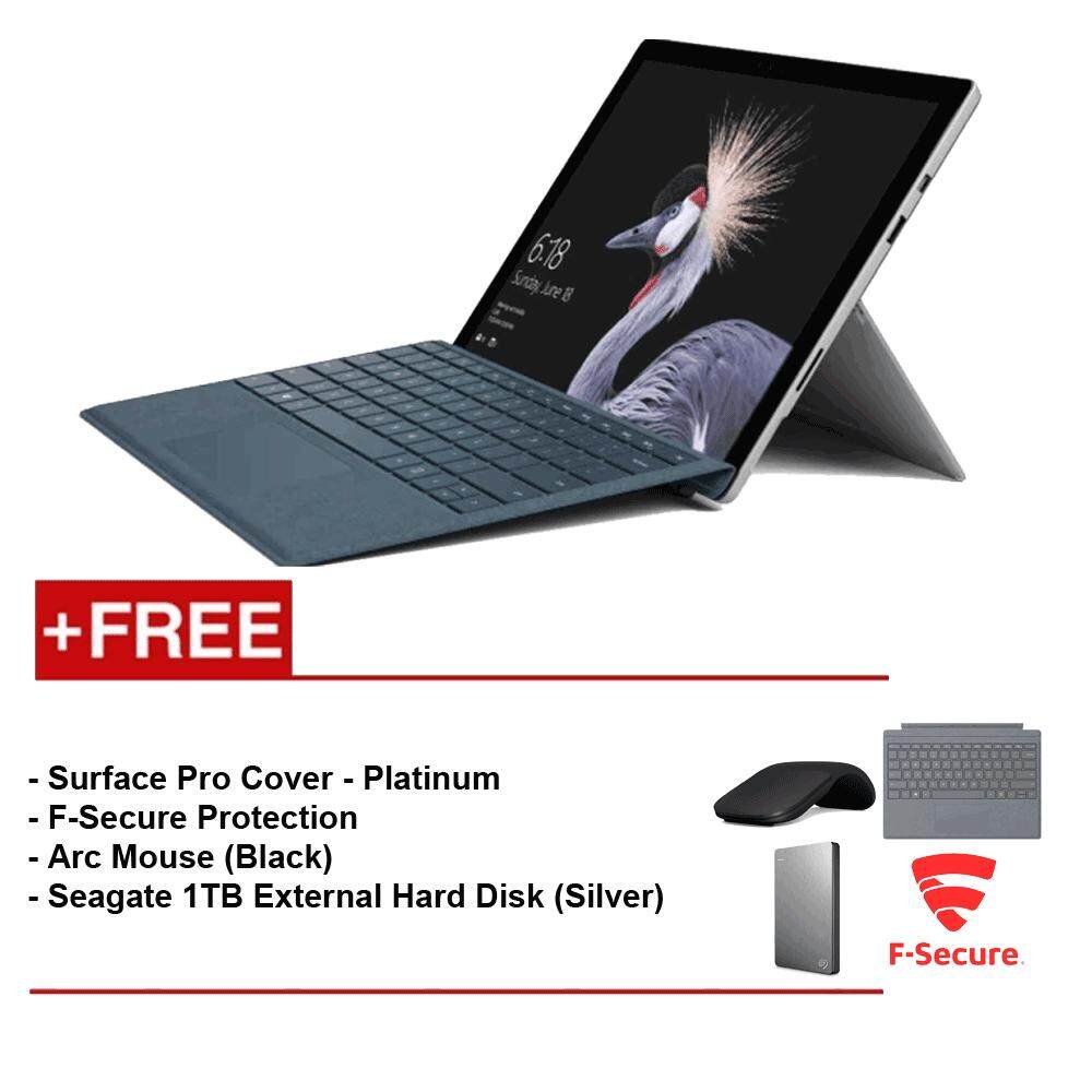 NEW Microsoft Surface Pro - Core i7 16G/512GB Free Surface Pro Type Cover (Platinum) + Arc Mouse (Black) + F-Secure EndPoint Protection + Seagate 1TB Hardisk (Silver) Malaysia