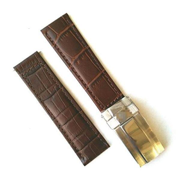 20 Mm Coklat Coklat Crocodile Biji-bijian Kulit Jam Tangan Tali Gaya OEM Rolex Daytona Gesper Tahan Karat-Internasional
