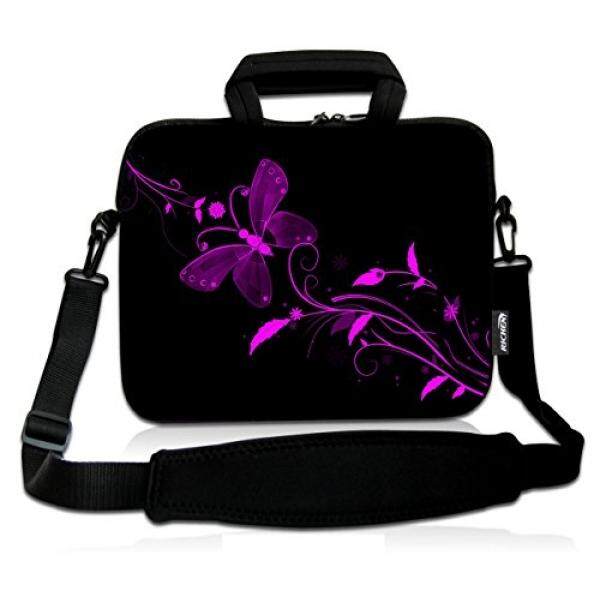 Richen 14 15 15.4 15.6 Inch Laptop Tas Bahu Bahu Tas Tas Buku Catatan Menangani Lengan Neoprene Lembut Carring Tablet Perjalanan kasus dengan Aksesoris Saku untuk ASUS/Ponsel/Dell/MacBook/Ace (Kupu-kupu Bagus) -Internasional