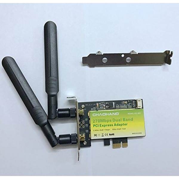 Almm Chaohang CH-B22 Desktop Ganda Tali Nirkabel Kartu 2.4/5 GHz Draft 802.11a/G/N 270 Mbps desktop WLAN Pci-e 1X Kartu Jendela Mac OS X Hackintosh Sistem Linux Juga Mendukung Win XP Win7 Win8 Win10- internasional