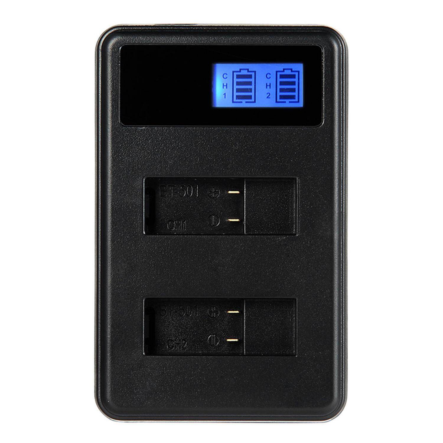 boyun Accessories for GoPro HERO 5, LCD Camera 2 Slot USB Battery Charger, Dual Battery Charger, USB Cable, Black