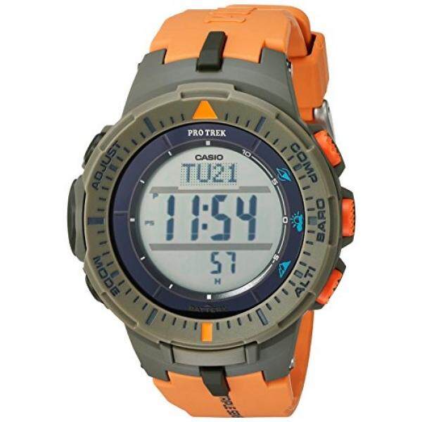 Casio Pria Protrek Triple Sensor Kuarsa Resin Jam Tangan, Warna: Oranye (Model: PRG-300-4CR)-Internasional