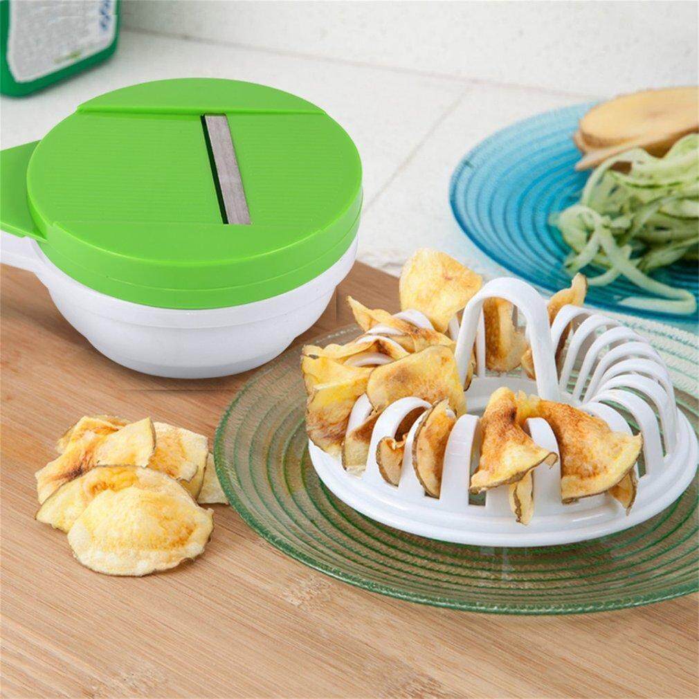 Goft Korea DIY Microwave Kentang Keripik Maker Tidak Beracun Keripik Kentang Panggang Mesin Putih