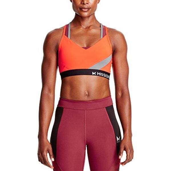 Misi Wanita Vaporactive Melunakkan Racerback Dampak Olahraga Beha, Tomat Ceri/Quiet Bayangan/Merah Tibet,-Internasional