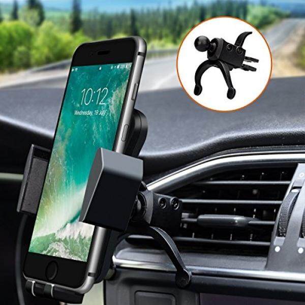 Daya Mobil, Tempat Ponsel, mobil Dudukan Telepon Patea Universal 360 ° Putar Ventilasi Udara Mobil Tempat Ponsel dengan Rilis Cepat Tombol untuk iPhone X/8/ 7 P, samsung GALAXY S8/S7, HUAWEI Mate 9 dan Ponsel Android-Intl