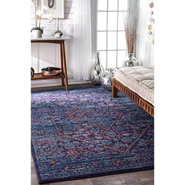 1USA1nuLOOM RZBD33B Antik Medallion Rima Accent Permadani, 2X3, Ungu-Internasional