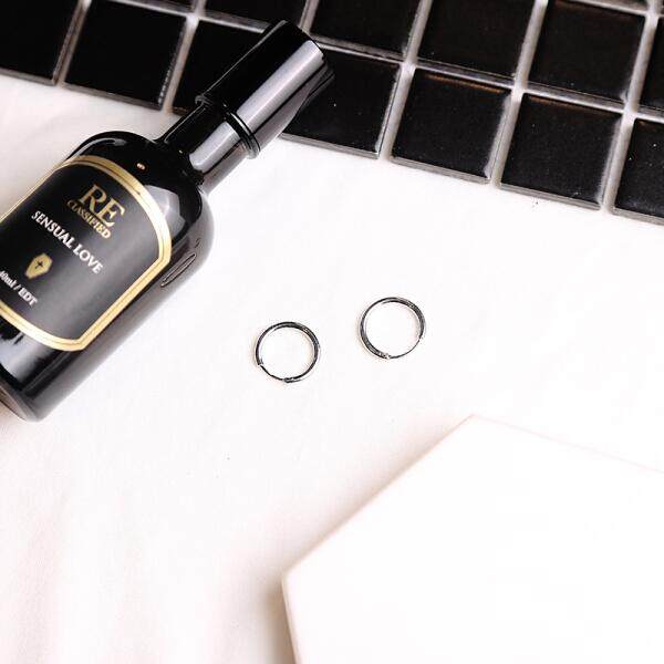 Bulgari GD right Zhilong with simple personality fashion geometric circle earrings earrings earrings men's earrings couple copper material female earrings jewelry single silver medium 14mm(Single silver trumpet 10mm ) - intl