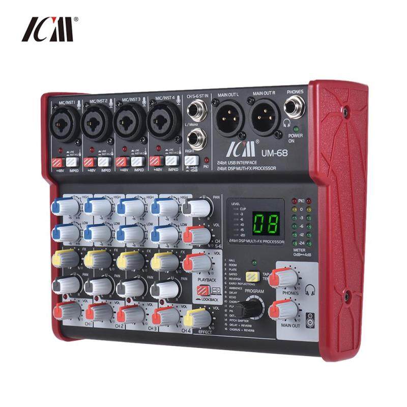 ICM UM-68 Portable 6-Channel Sound Card Mixing Console Mixer Built-in 16 Effects with USB Audio Interface Supports 5V for Recording DJ Network Live Broadcast Karaoke Malaysia