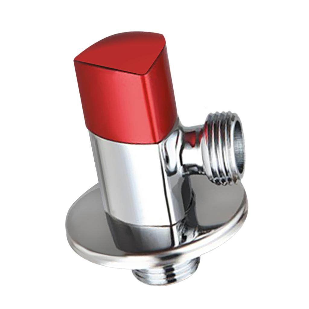 Bolehdeals G1/2 Kuningan Seksi Udara Dingin Segitiga Katup Toilet Pemanas Katup Segitiga Merah-Internasional