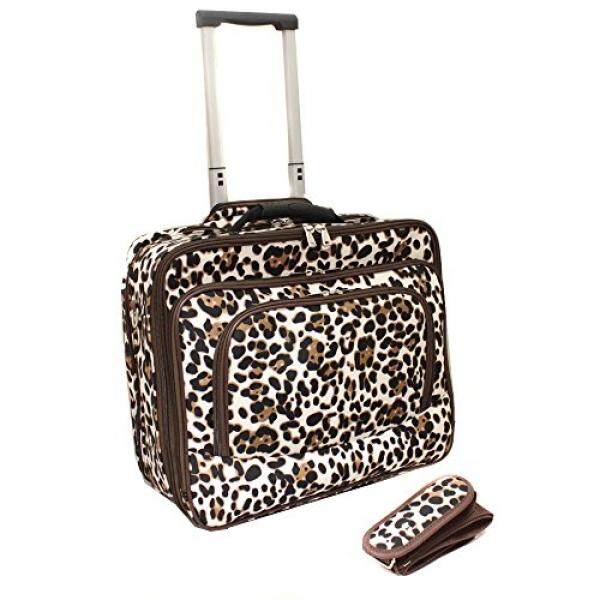 World Traveler Fashion Print Womens Rolling 17-Inch Laptop Case, Brown Leopard, One Size - intl