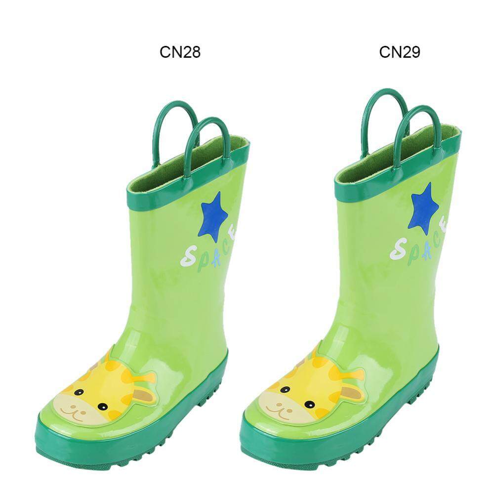 Anak Anak Sepatu Bot Hujan Anti Selip Galoshes Hujan Karet Tahan Air Sepatu Wellies (27)-Internasional
