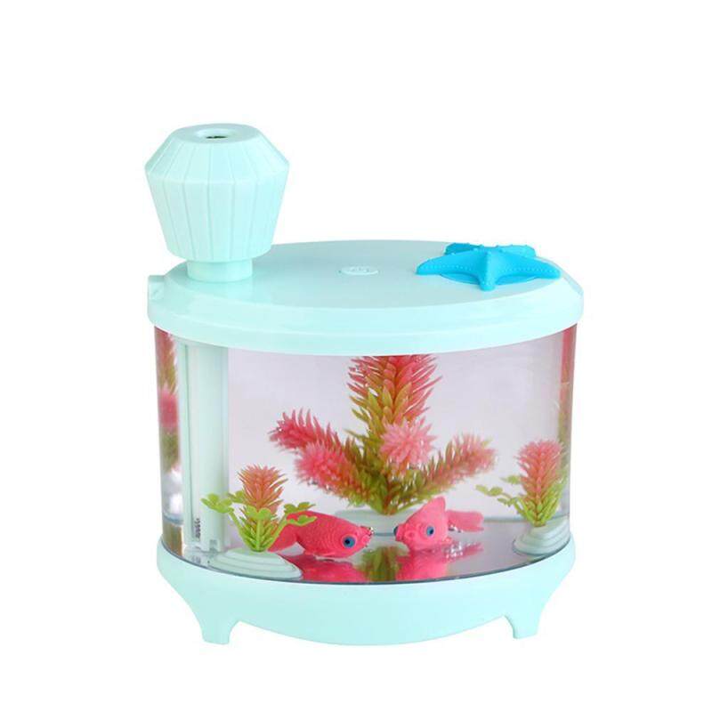 ninror 460ml USB Portable Small Fish Tank Cool Mist Aroma Humidifier Air Purifier with 7 Cloor LED Lights and Timer for Office Home Kids Bedroom(Green) Singapore
