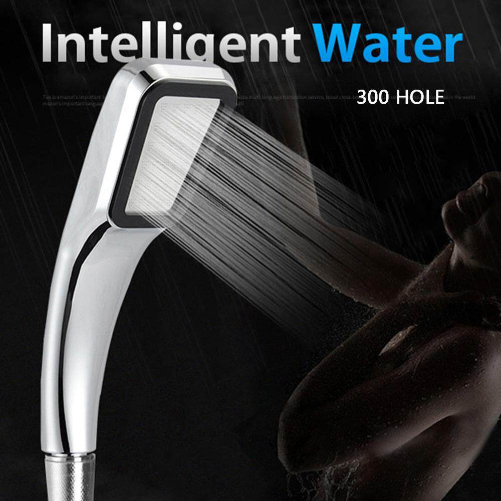 Aolvo High Pressure Shower Head, 300 Holes Water Saving Flow G1/2 Interface Square Bathroom Sprayer Shower Head with Chrome ASB Heat Insulation Handle