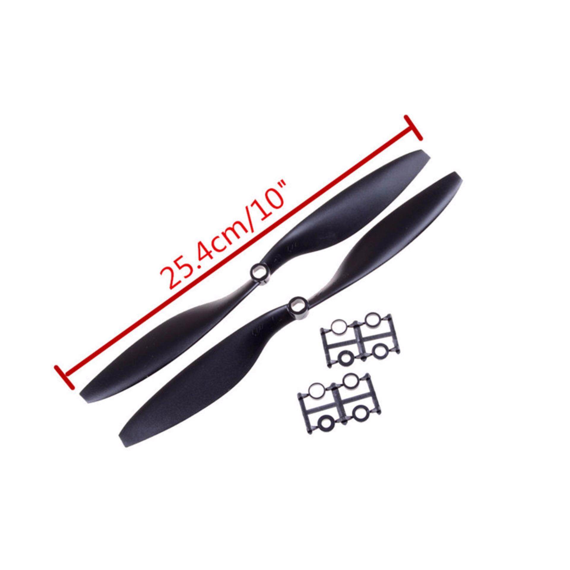 2 Pasang (4 Pcs) 1045 10X4.5 Mesin Pendorong CW CCW Prop untuk Kendaraan Udara Multicopter dan Quadcopter Merk RC Hitam