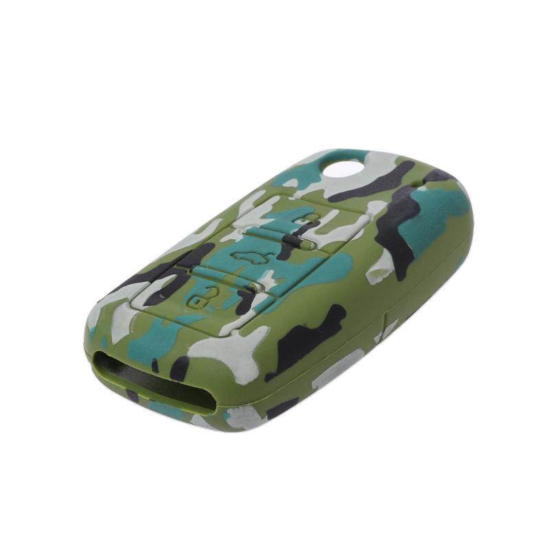 Mobil Kunci Cover Fob Kosong 3 Tombol Casing Silikon Pelindung Jaket Kursi Skoda-Intl