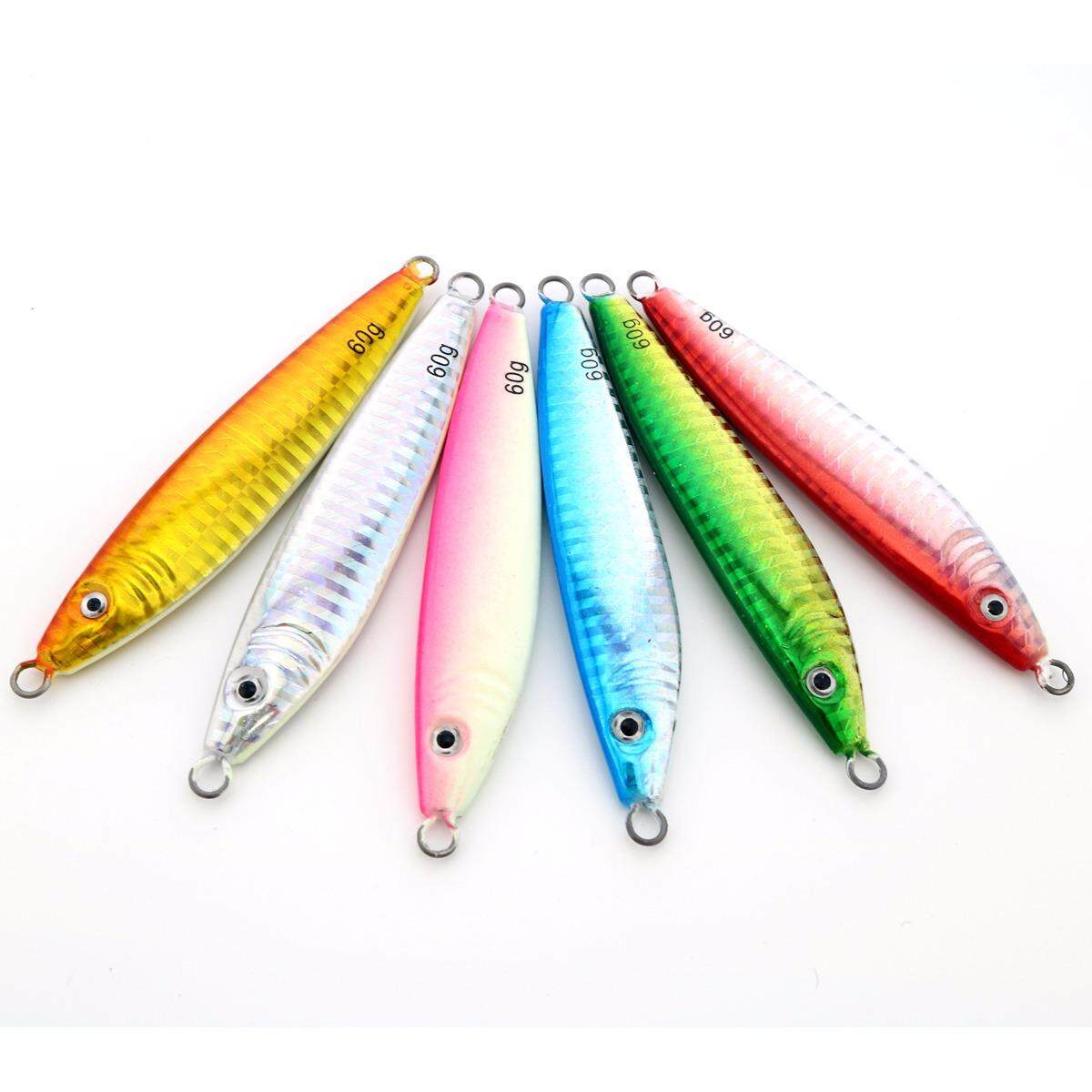 Dalam Laut Logam Jig JIGGING Pancing Umpan Pimpinan Ikan Keras Umpan Umpan 60G Multi-colored Paket 6 pcs-Internasional