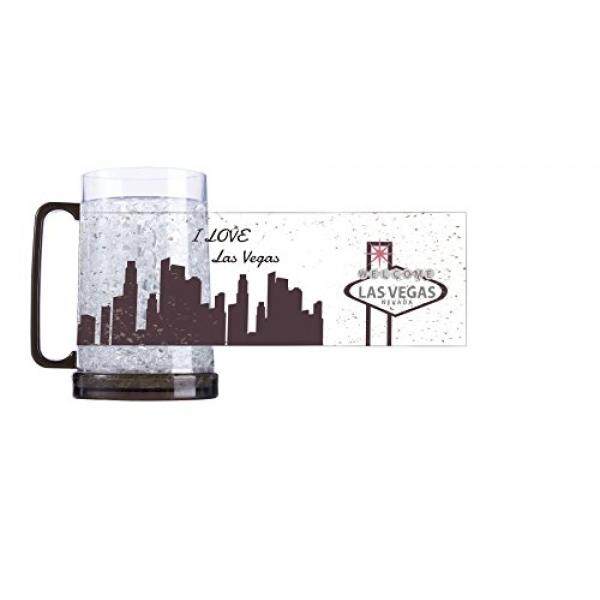 Ganda Dinding Frosty Pembeku Mug 16 Oz. Las Vegas Imprint, Set Dua-Internasional