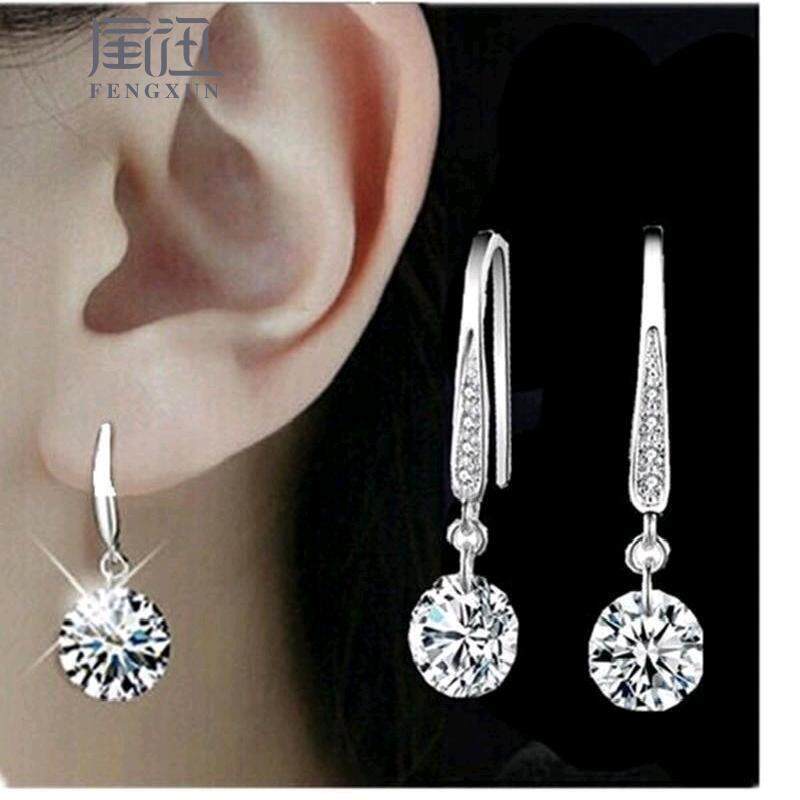 Wo Yu Xuan Populer Berlapis Perak Stud Anting-Anting Korea Sederhana Imitasi Bare Berlian Anting Wanita Kristal Kepribadian Anting-Anting Putih Diamonds sepasang Harga 30% Putih Tembaga Disepuh Emas Putih Umum () -Internasional