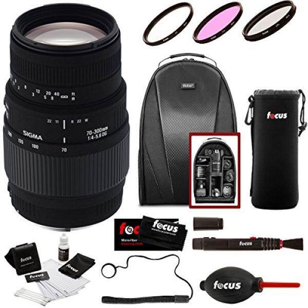 SIGMA 70-300 Mm F/4-5.6 SLD DG Macro Lensa (Nikon) dengan Pro Ransel & Esensial Aksesori Bundel-Internasional