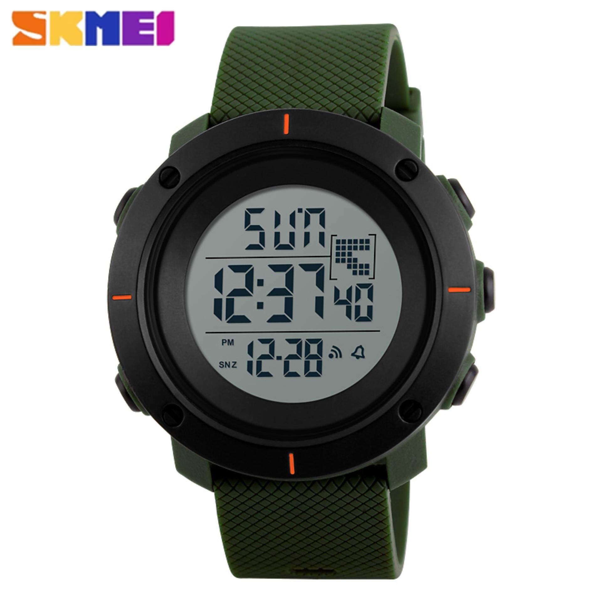 SKMEI Pria Olahraga Jam Tangan Sederhana Digital Jam Tangan Ganda Waktu Countdown Jam Minimalis Jam Tangan Tahan Air Jam Tangan Selai Tangan Lelaki 1213- internasional