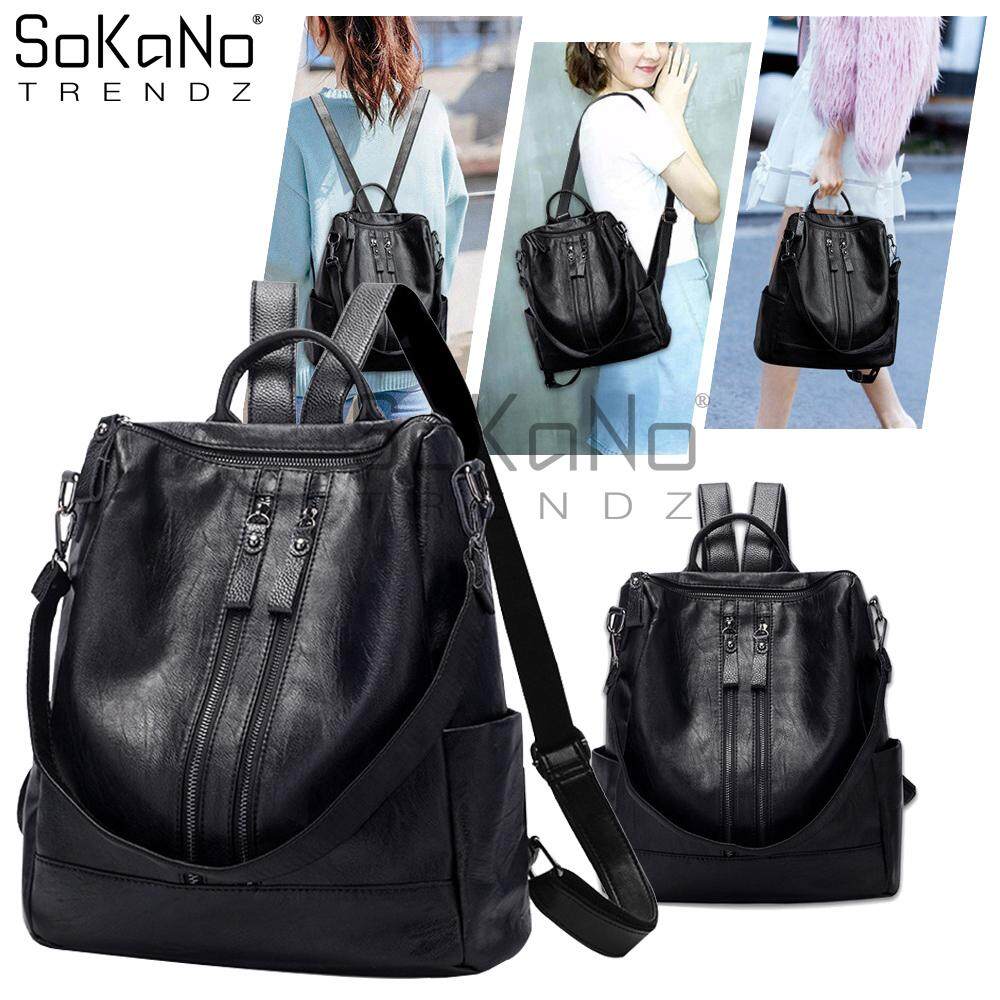 SoKaNo Trendz Double Strap PU Leather Backpack