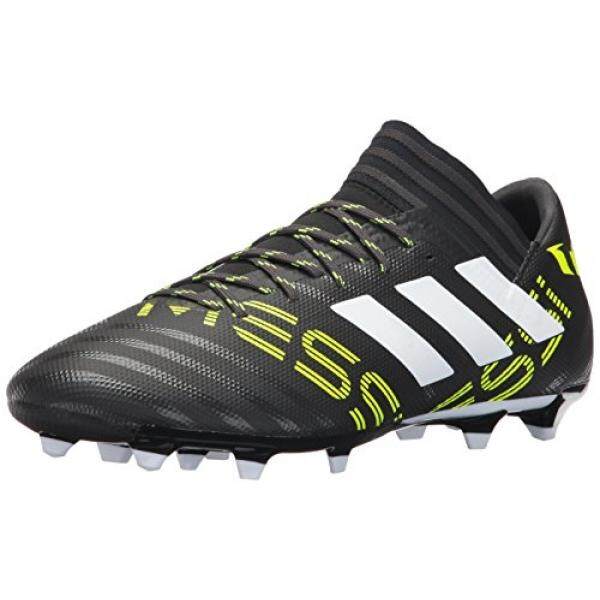 Adidas Pria Nemeziz X 17.3 Firm Ground Cleat Sepak Bola Shoe, Hitam/Putih/Tenaga Surya Kuning, (8.5 M AS)-Internasional