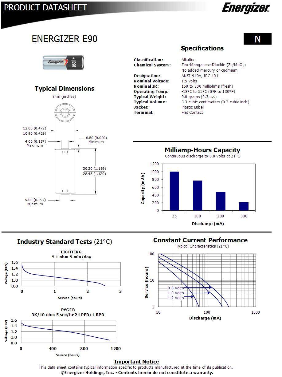 2PCS E90 GENUINE Energizer N Size Alkaline Battery 1.5V E90BP2 Lazada