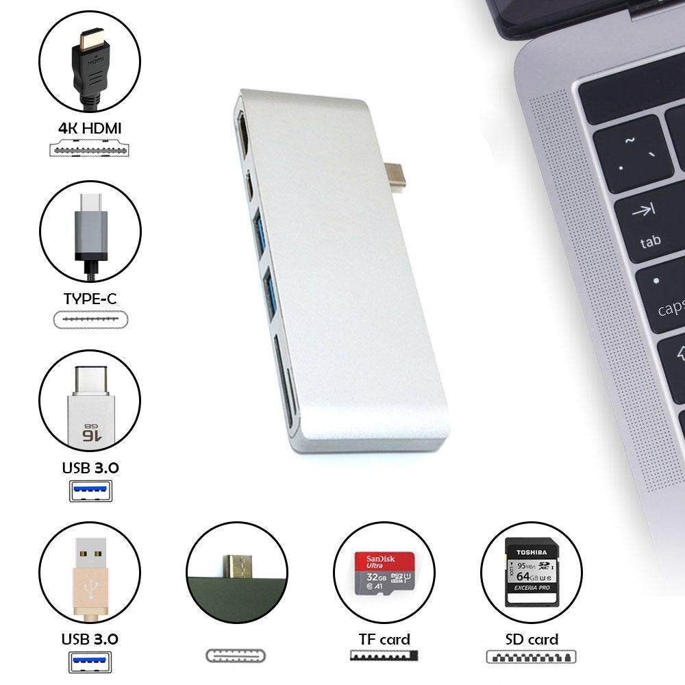 leegoal Type-s Through,HDMI 4K,USB-C,SD/Micro SD ChargingcBook MacBook Pro Samsung Huawei Dell Lenovo