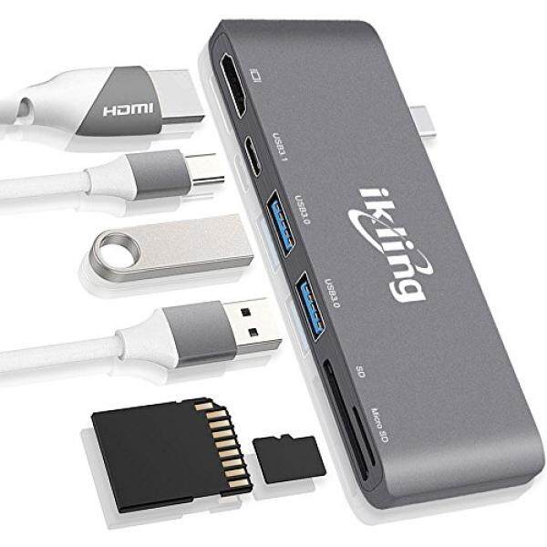 USB C Hub Multiport Adapter - ikling (2018 New Version) Portable Hub, 4K HDMI Video Output, USB-C, MicroSD/SD Card Reader, 2 x USB 3.0 for MacBook Pro Lenovo Asus Google Pixel USB Type-C Device Owner - intl
