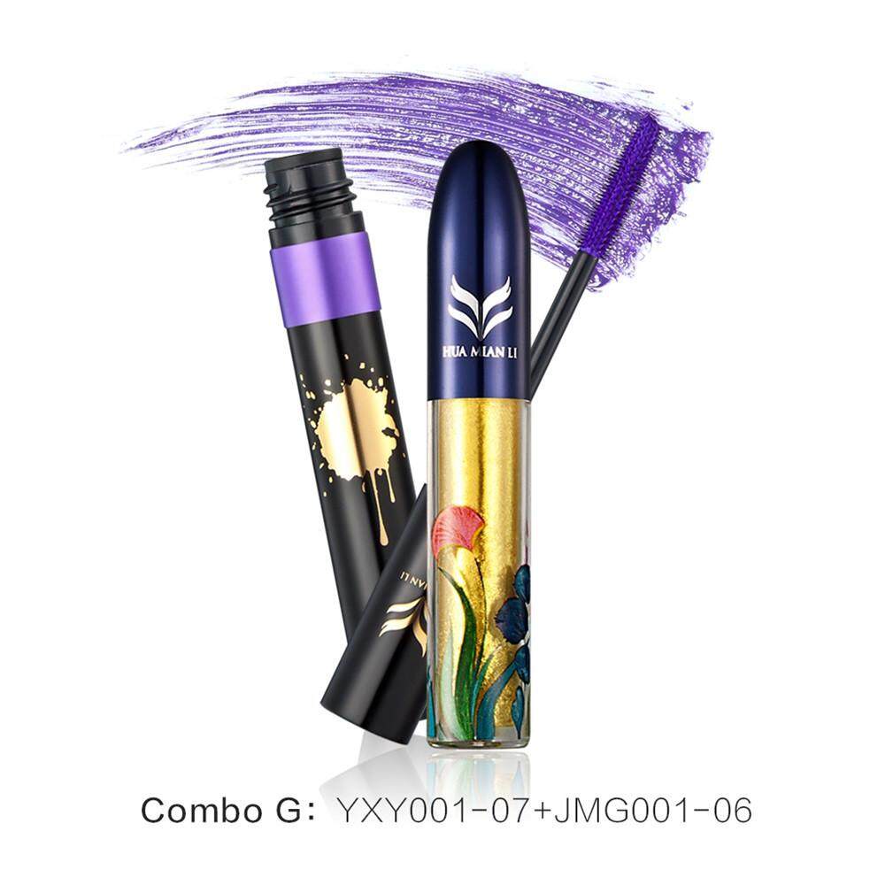 2 Dalam 1 Riasan Set Mata Penggaris Mascara Warna Liquid Eyeliner Tebal Bulu Mata-Internasional