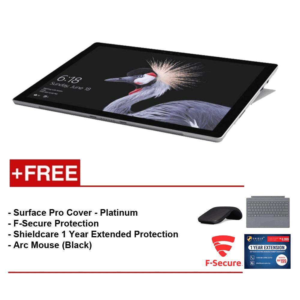 NEW Microsoft Surface Pro - Core i5 8G/256GB Free Surface Pro Type Cover (Platinum) + Shieldcare 1 Year Extended Warranty + F-Secure EndPoint Protection + Arc Mouse (Black) Malaysia
