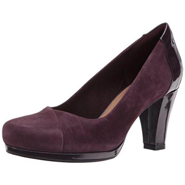 Clarks Wanita Chorus Carol Gaun Pompa, Terong Suede, Kami-Internasional