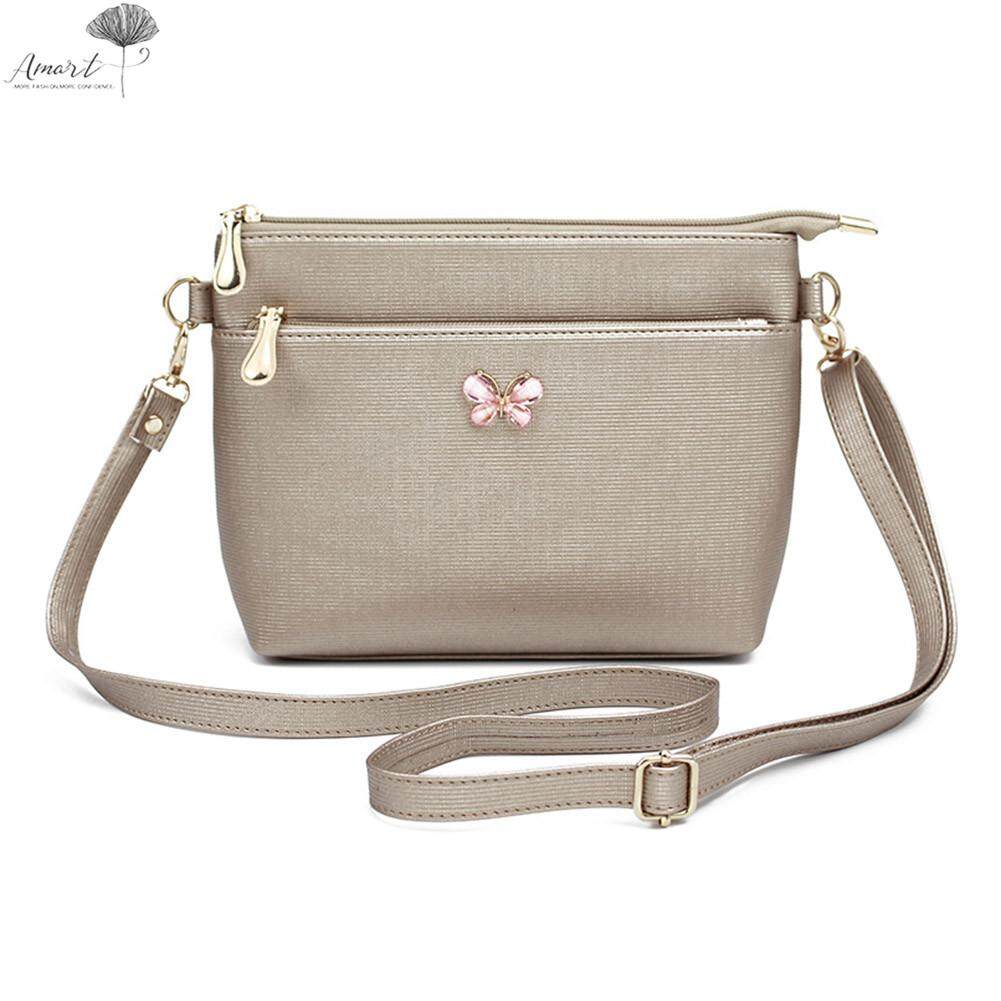 Amart Cute Women Bowknot Small PU Leather Purse Shoulder Bag Messenger Crossbody Handbag
