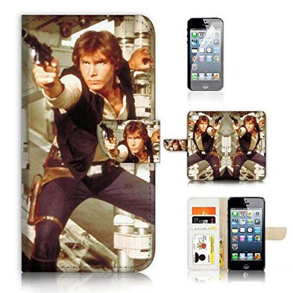 (Untuk iPhone 8 PLUS/iPhone 7 Plus) lipat Dompet Case Sarung & Layar Pelindung Bundel-A21340 Starwars Han Solo-Internasional
