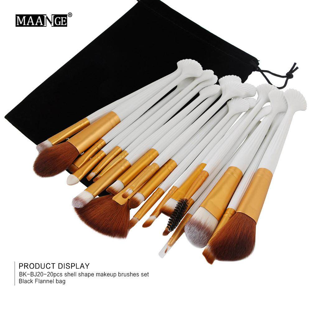 Jual Seksi Modis 20 PC Riasan Kuas Blusher Mata Shadow Brushes Set Perlengkapan dengan Tas Flanel Foxloom A1- internasional